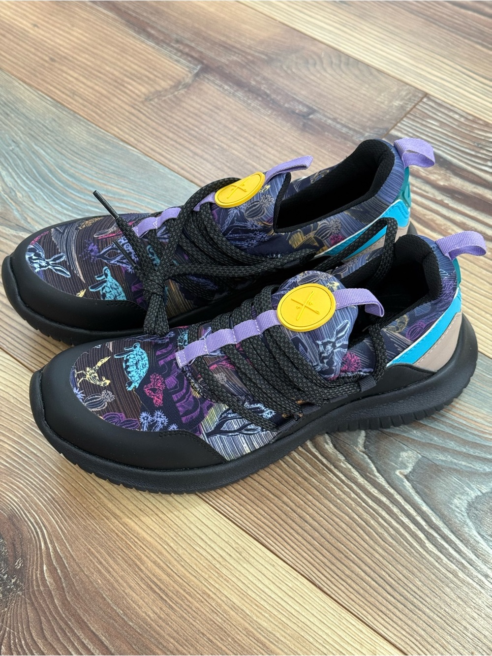 inkkas Luzon Runner V.2 8Black Sneakers with Purple and Teal Accents